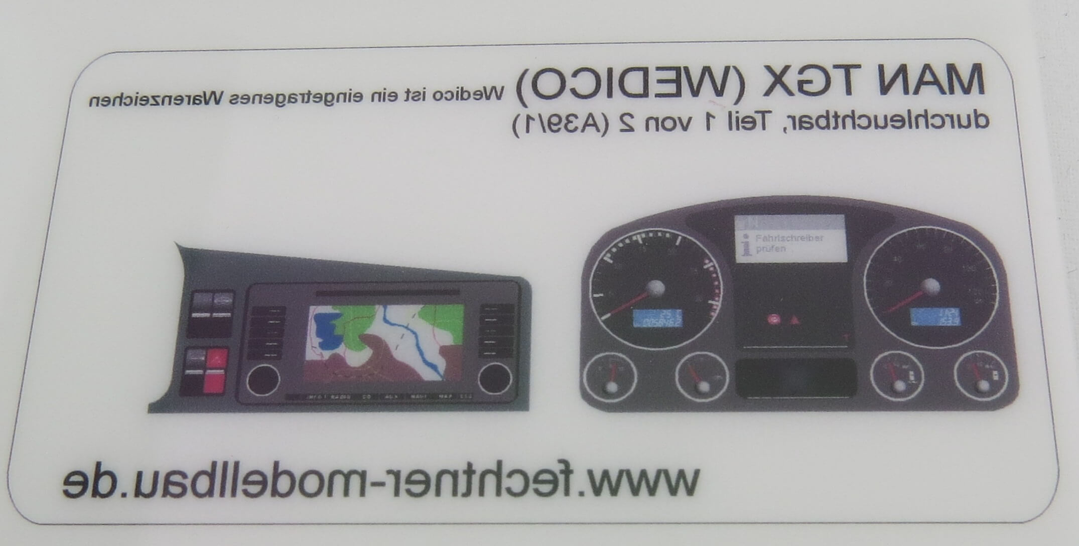 Decal/Aufkleber-Set "Armaturenbrett" TGX 3-teiliges Decal:  