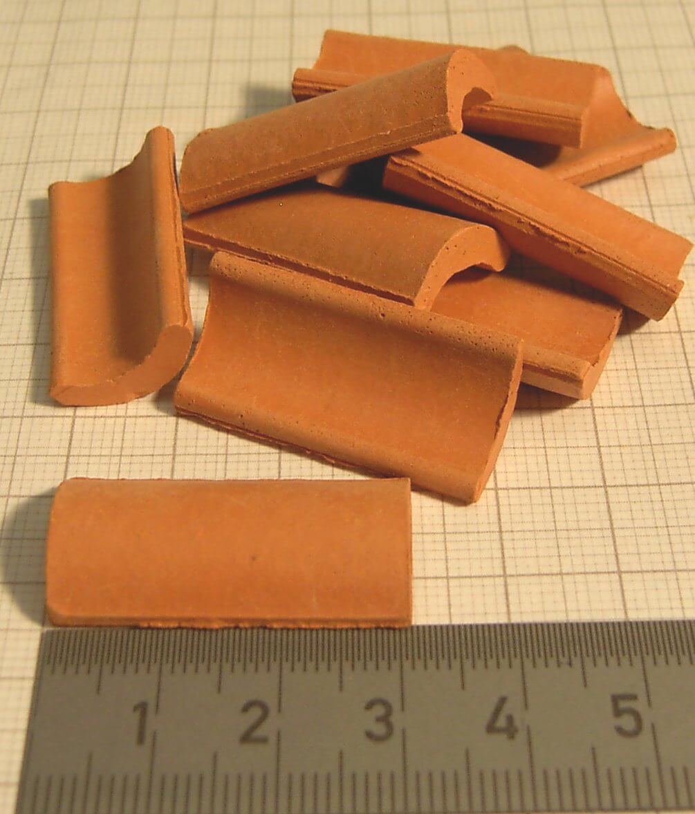 Firstziegel 3cm, rot,Beutel mit 50 Stück                    