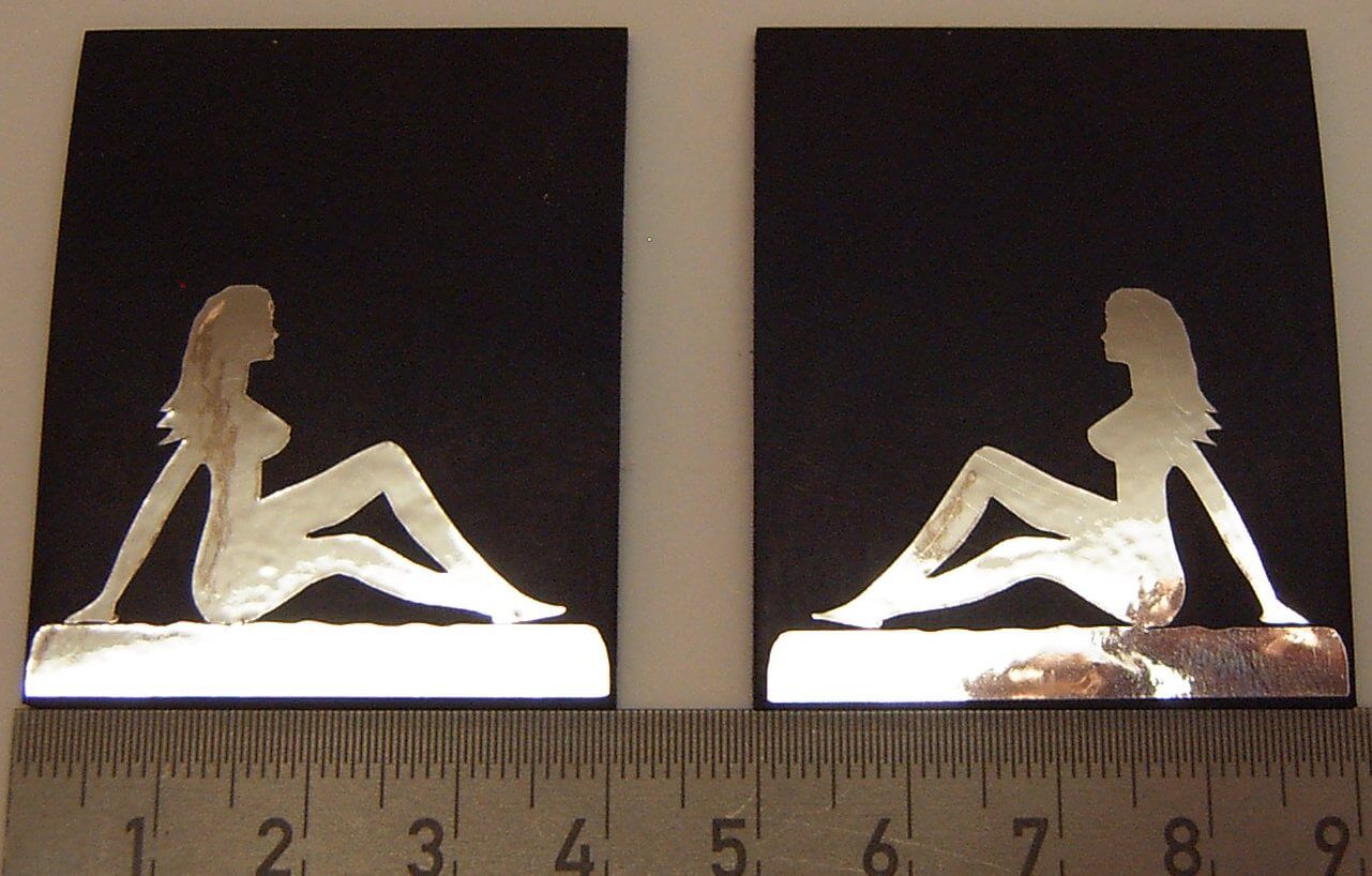 1 Paar Schmutzlappen Nr.101 50x40mm(HxB) mit chrom-farbigem 