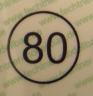 Geschwindigkeitsschild weiss  20mm Durchmesser