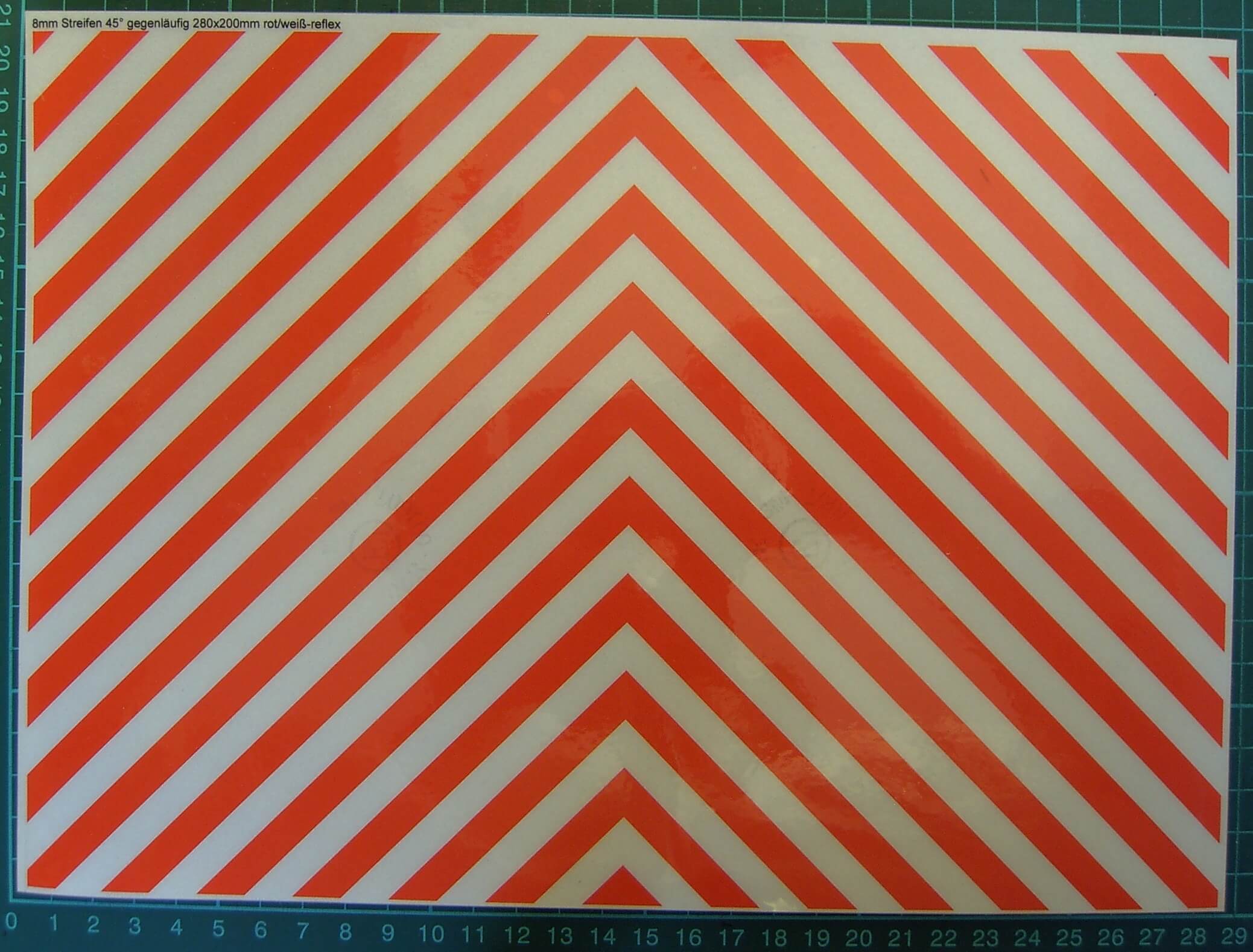 Dekorbogen Warnstreifen REFLEKTIEREND ca. 200x280mm         