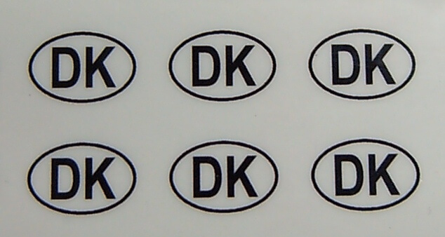 6 Nationalitätskennzeichen . 8mm hoch passend zum       