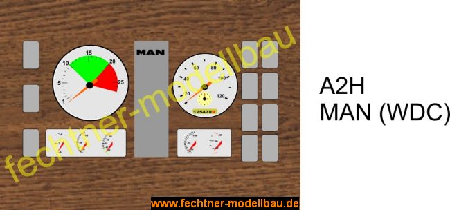 Decal/Aufkleber "Armaturenbrett" A2H für MAN (WDC) in       