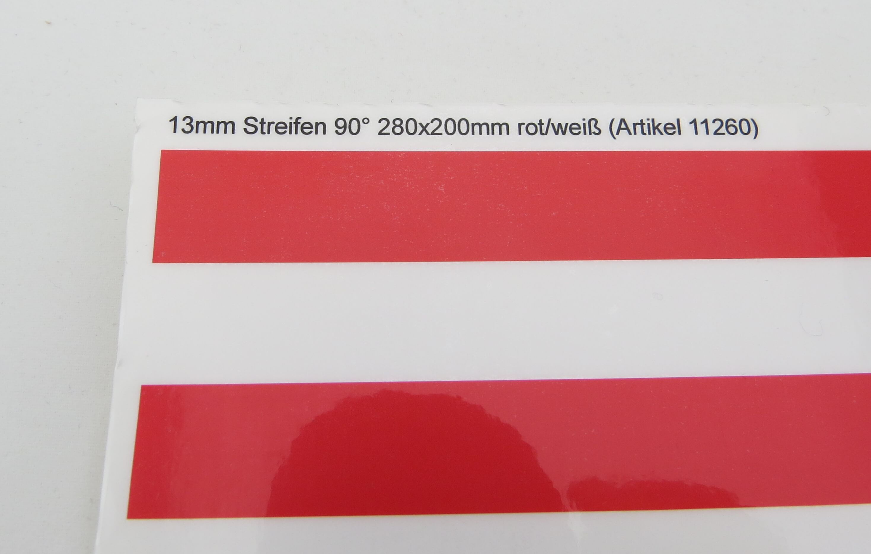 Dekorbogen Warnstreifen STANDARD, ca. 200x280mm, 13mm