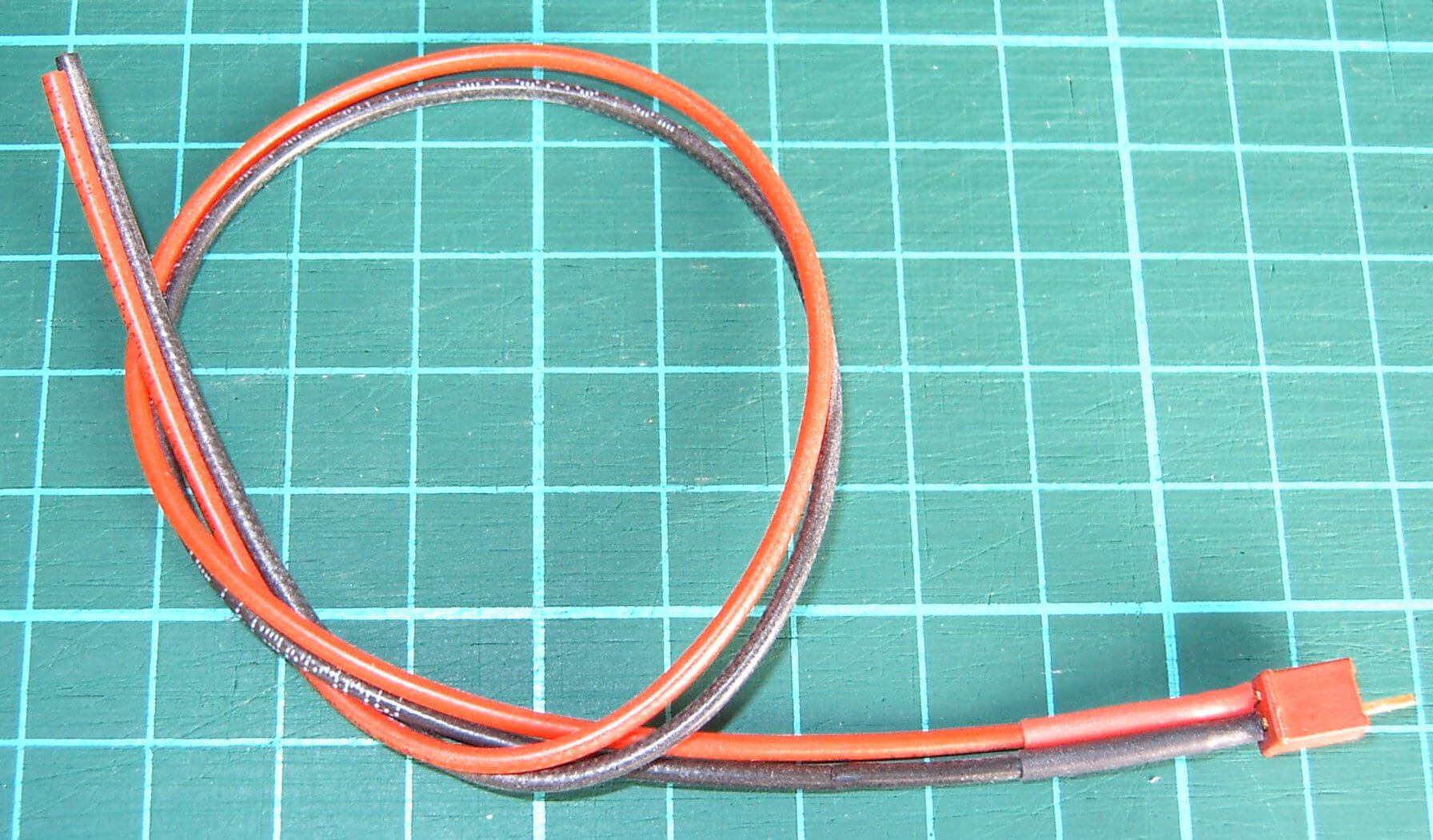 Mini-Akku-Gegenkabel 2x 0,5qmm, 30cm Silikonlitze           