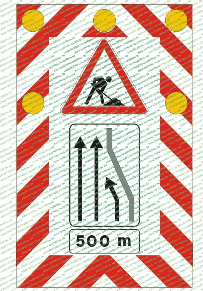 1 Aufkleber Verkehrs-Warntafel Typ 1. Aus selbstklebendem,  