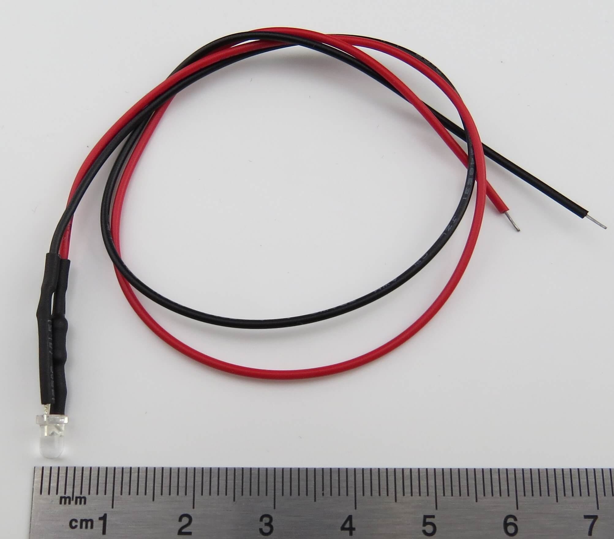 LED gelb 3mm, klares Gehäuse, mit ca. 20-25cm Litzen, mit   