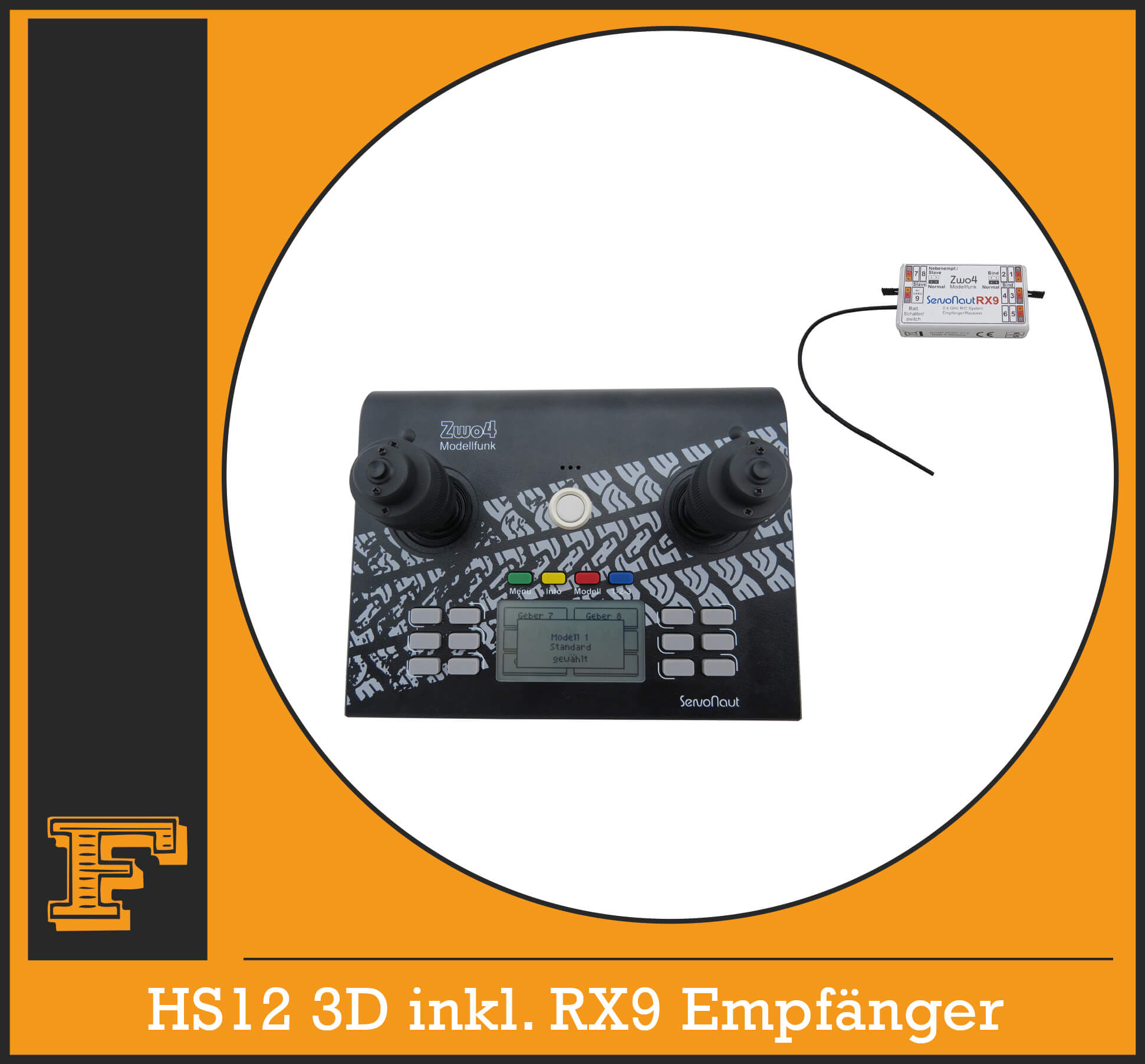 Bundle Servonaut HS-12, mit 3D-Knüppeln inkl. Empfänger     