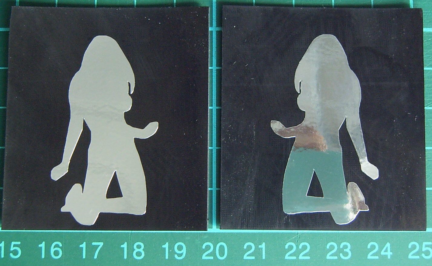 1 Paar Schmutzlappen Nr.108 55x50mm(HxB) mit chrom-farbigem 