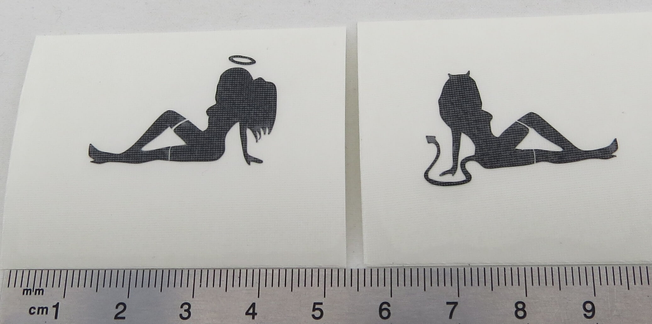 Dekor-Set (aus Folie geschnitten) Motiv  Engelchen und Teufe