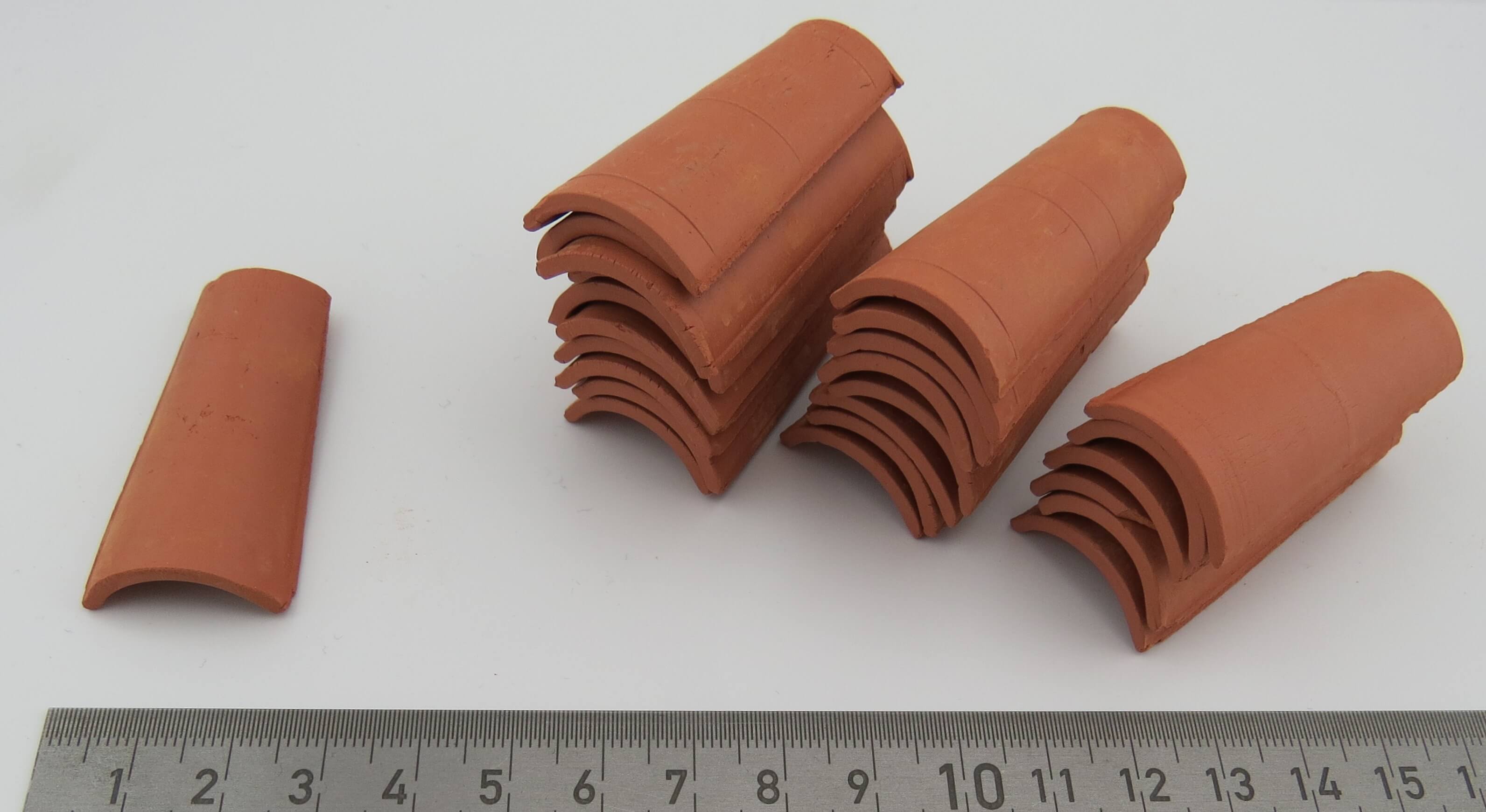 Beutel Dachpfanne 5,0x2,2cm, rot, Dachpfanne 'Mönch und