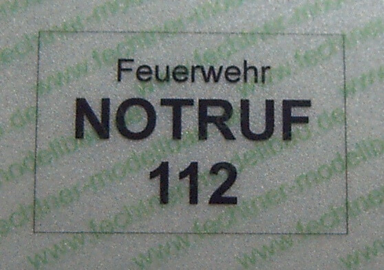 Feuerwehr-Notruf-112-Schild 30x20mm, selbstklebendes        