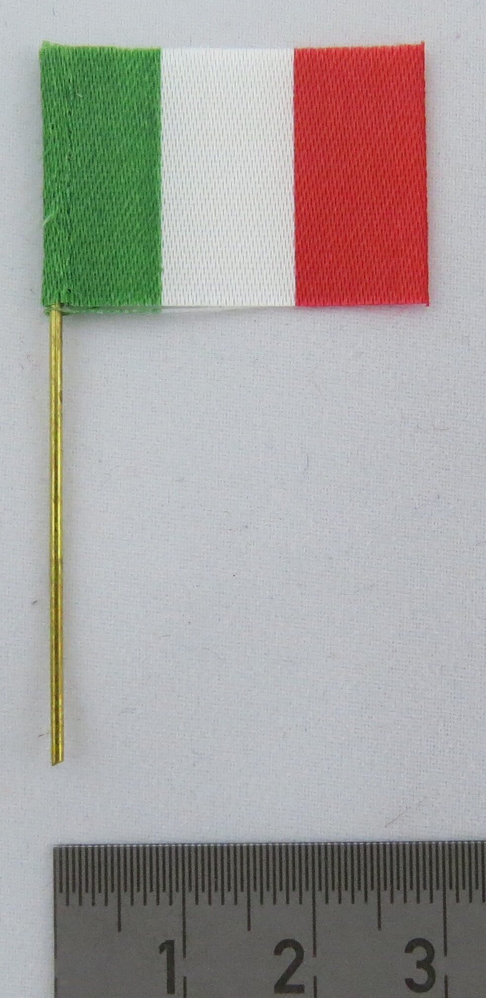 1x Landesflagge ITALIEN, aus Stoff, mit Flaggenstock (Kunsts