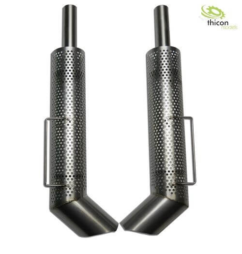 Euro-Auspuff, aus V2A, High-Pipe. Auspuff links und rechts