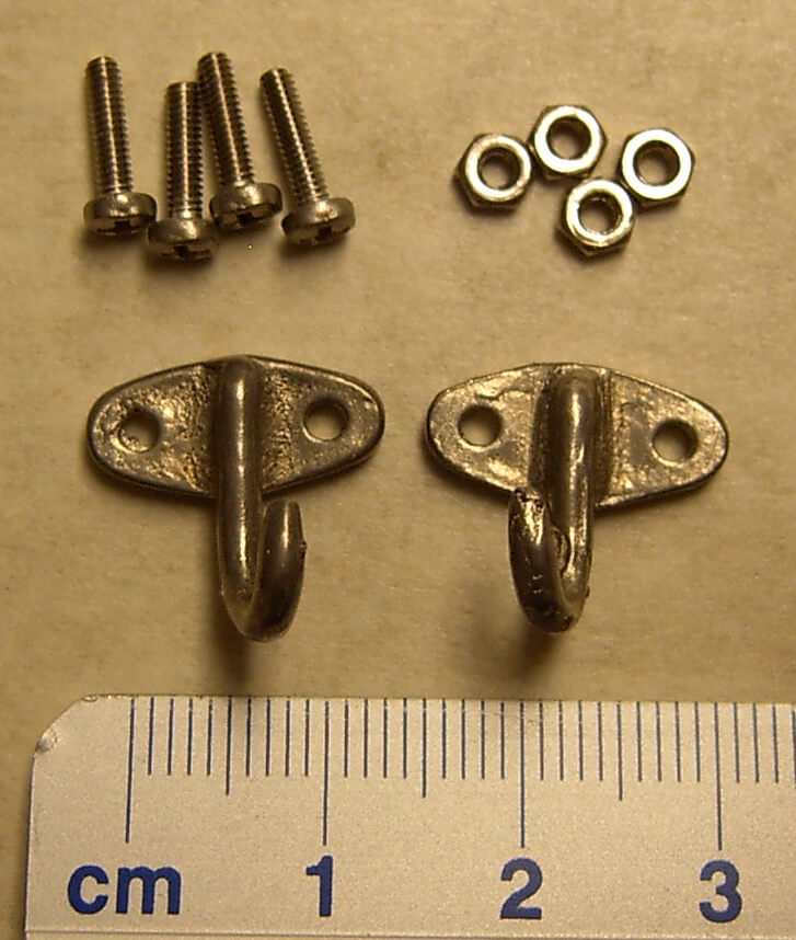 Anschraub-Haken mit Befestigungsmaterial (2 Stück), Metall
