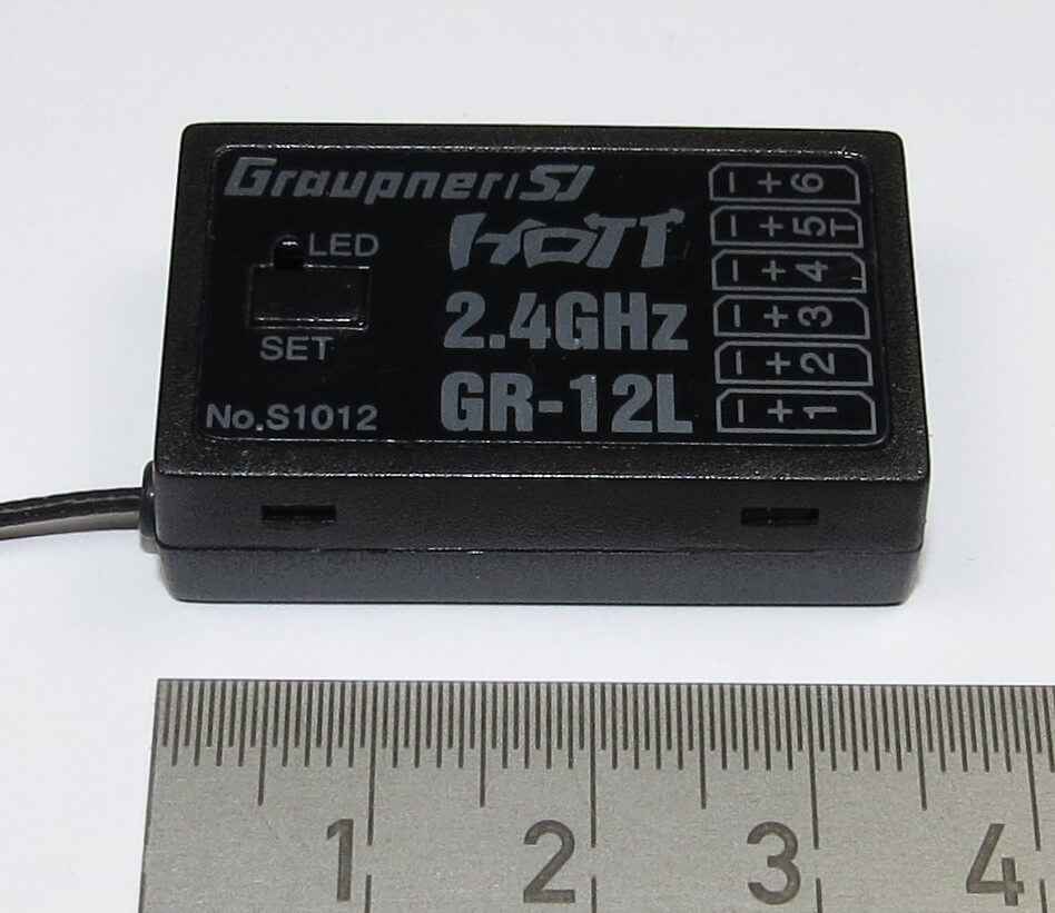 1 Graupner-Empfänger HOTT GR-12L.2,4GHz. 6-Kanal, Graupner  