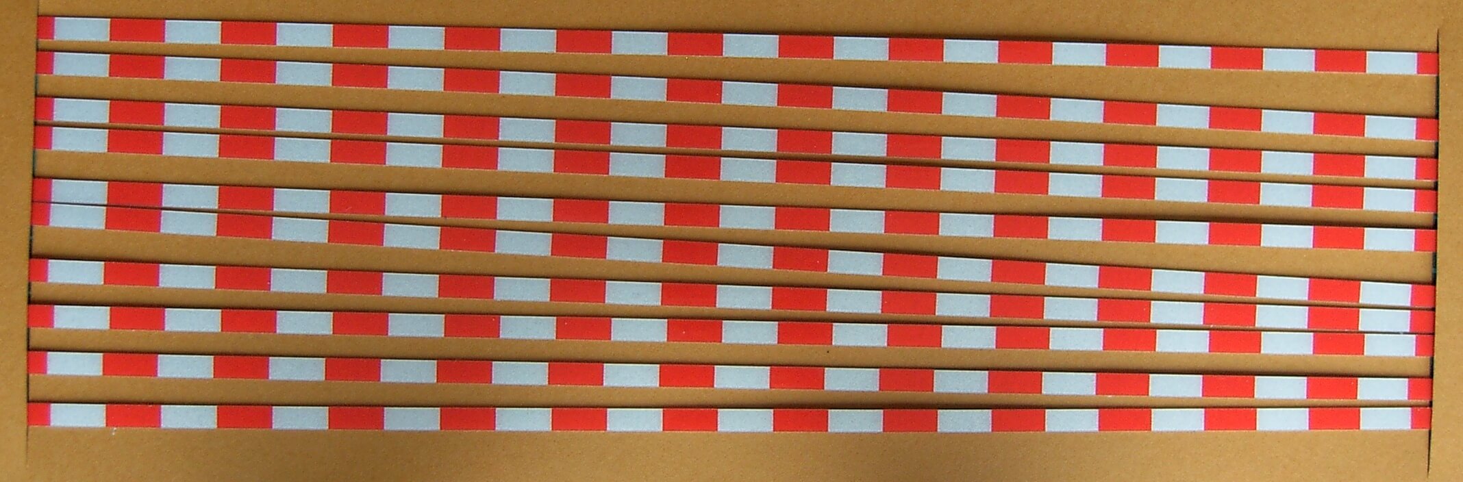 Warnstreifenset 4mm Streifenbreite, 90°, rot/weiß-reflex,