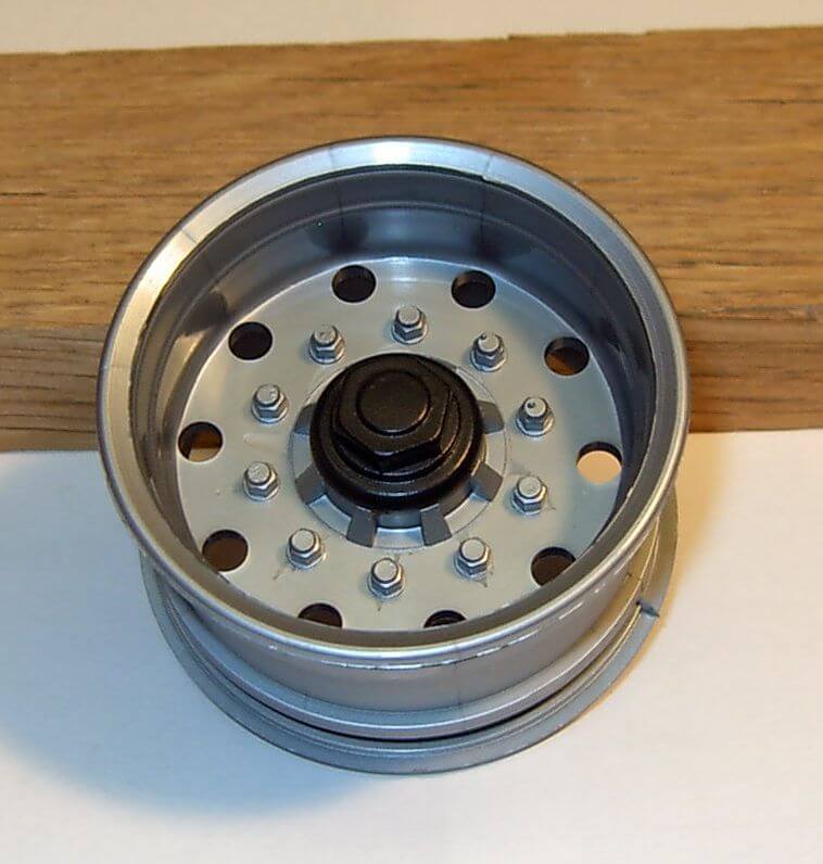 Hinterachsfelge, Kunststoff, silbergrau, für Tamiya, 2x     