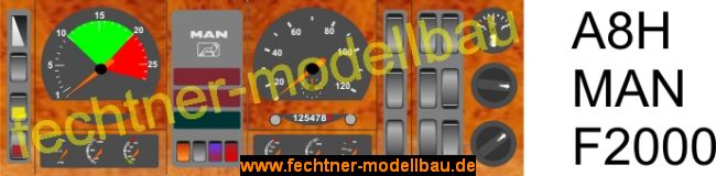 Decal/Aufkleber "Armaturenbrett" A8H für MAN F2000,         