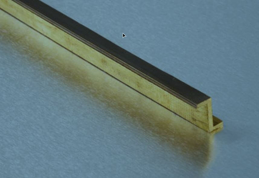 Messing-Z-Profil 1x0,9mm, 1m lang. Materialstärke 0,3 mm    