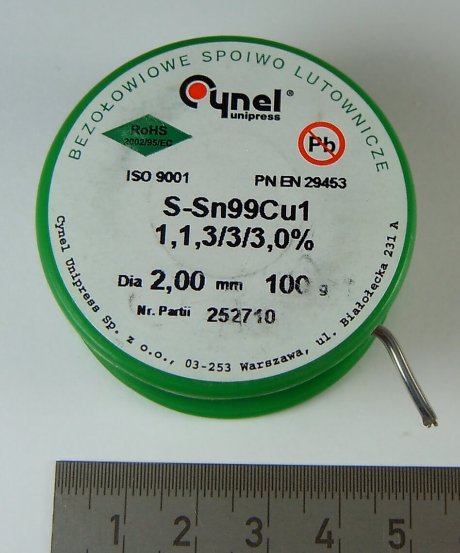 1 Rolle Lötdraht 2,0mm Durchmesser. 100gr. auf Rolle. Für   