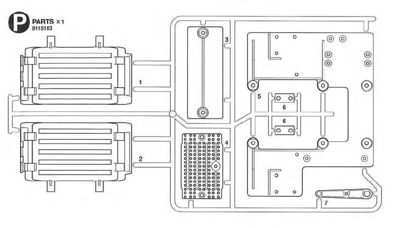 1 Spritzguss-Teilesatz P-Teile, schwarz. Für Scania R470    