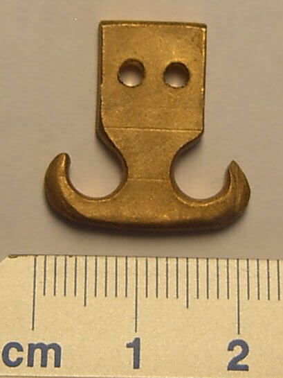 Seilhaken (Doppelhaken), Messingguss, 22x22mm 2,8mm dick