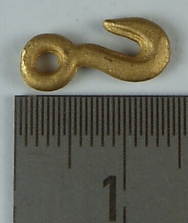 1x Messinghaken Gesamtlänge ca. 14mm mit Öse (2mm