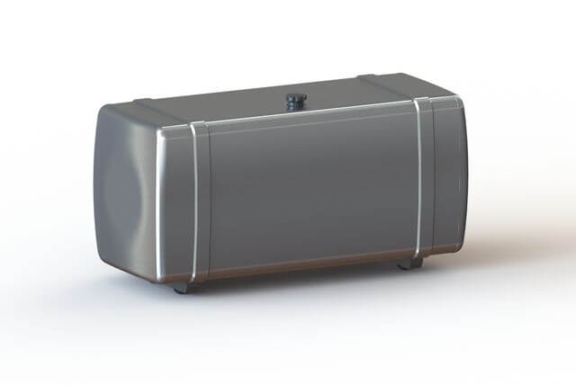 1:14 Tank 120mm silber mit Tankhalter