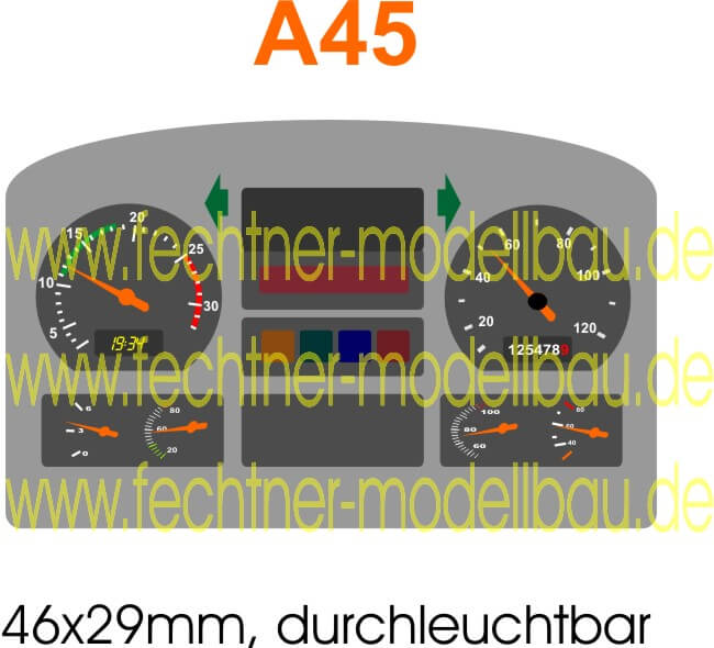 Decal/Aufkleber "Armaturenbrett" A16/A45 für MAN TGA,       